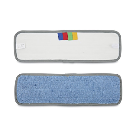 Boardwalk Microfiber Wet Mop Head, Blue, 18 x 5, Split Microfiber, Hook and Loop Back, PK12 BWKMFM185BCFDZ